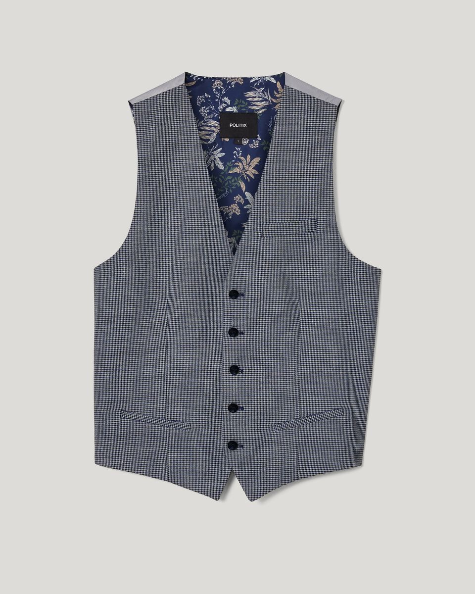 5 Buttoned Check Tailored Vest